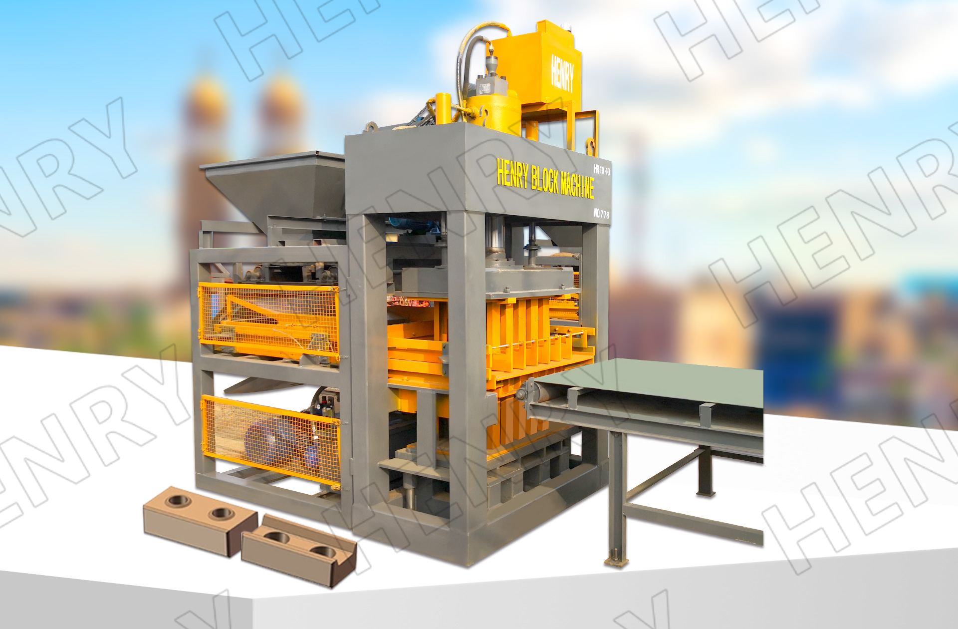 Hr10-10 Full Automatic Cement Interlocking Brick Machine